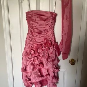 “Paris” by Mon Cheri cocktail dress w shawl